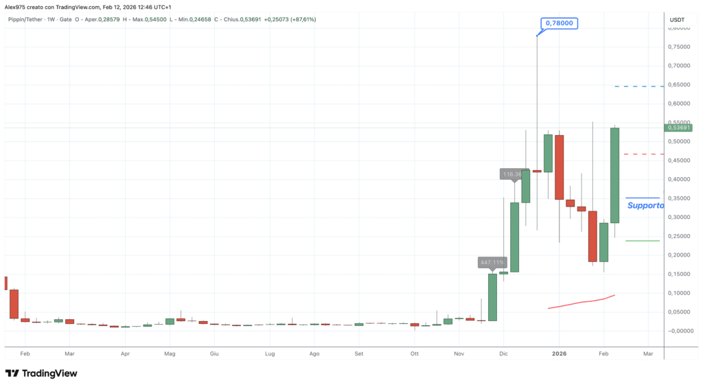 Pippin (PIPPIN) - weekly 12 febbraio 2026