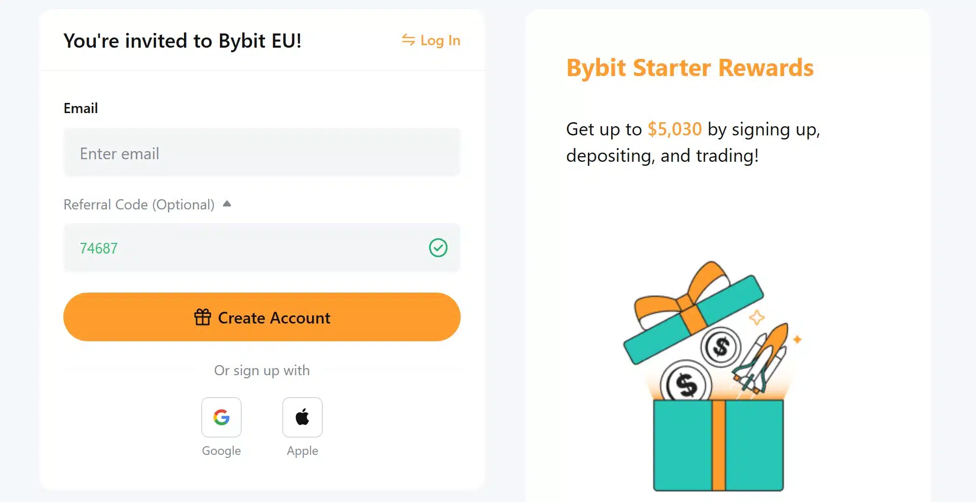 Bybit Earn USDC / EURC - registrazione