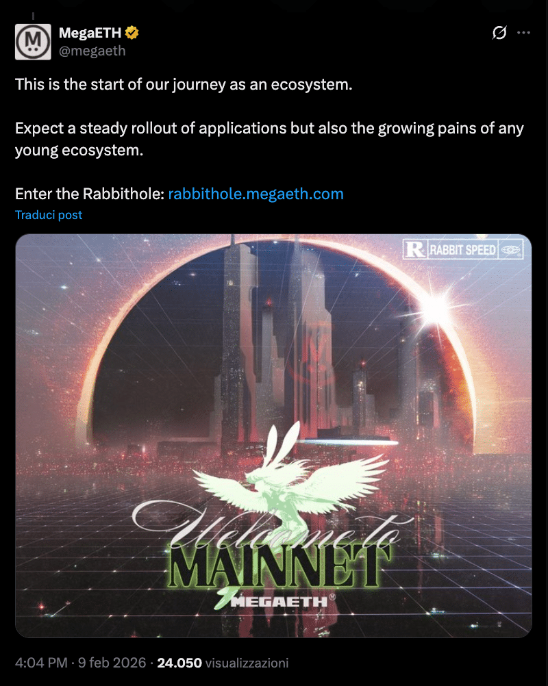 MegaETH mainnet lancio