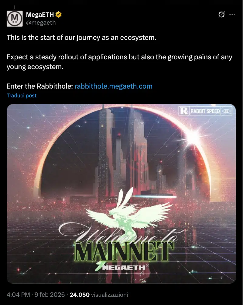 MegaETH mainnet lancio