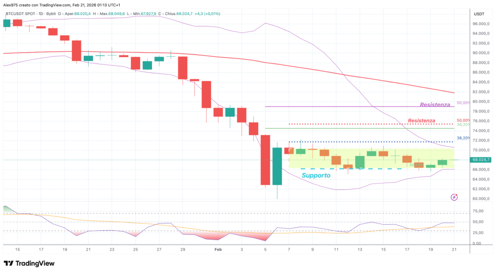 Bitcoin (BTC) - daily 21 febbraio 2206