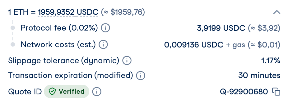 Esempio commissioni di uno swap
