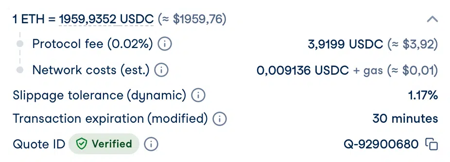 Esempio commissioni di uno swap