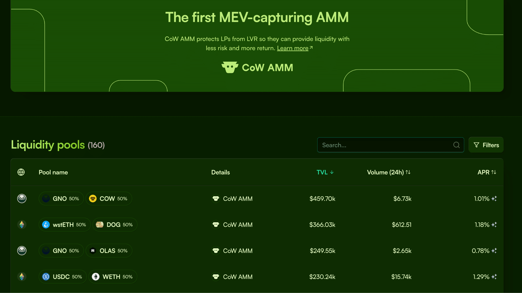 CoW AMM pool Balancer