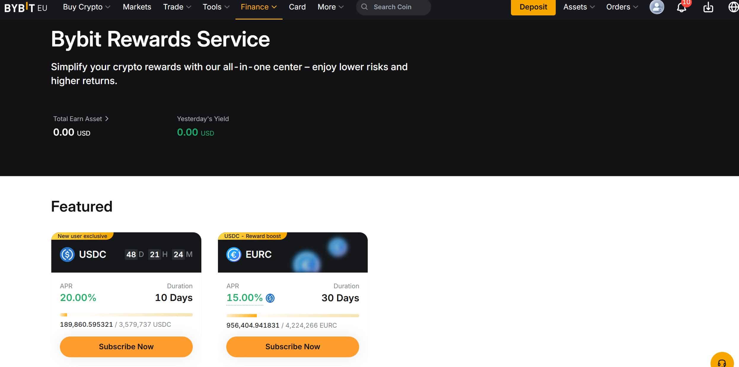 Incassare rendimenti Bybit Earn