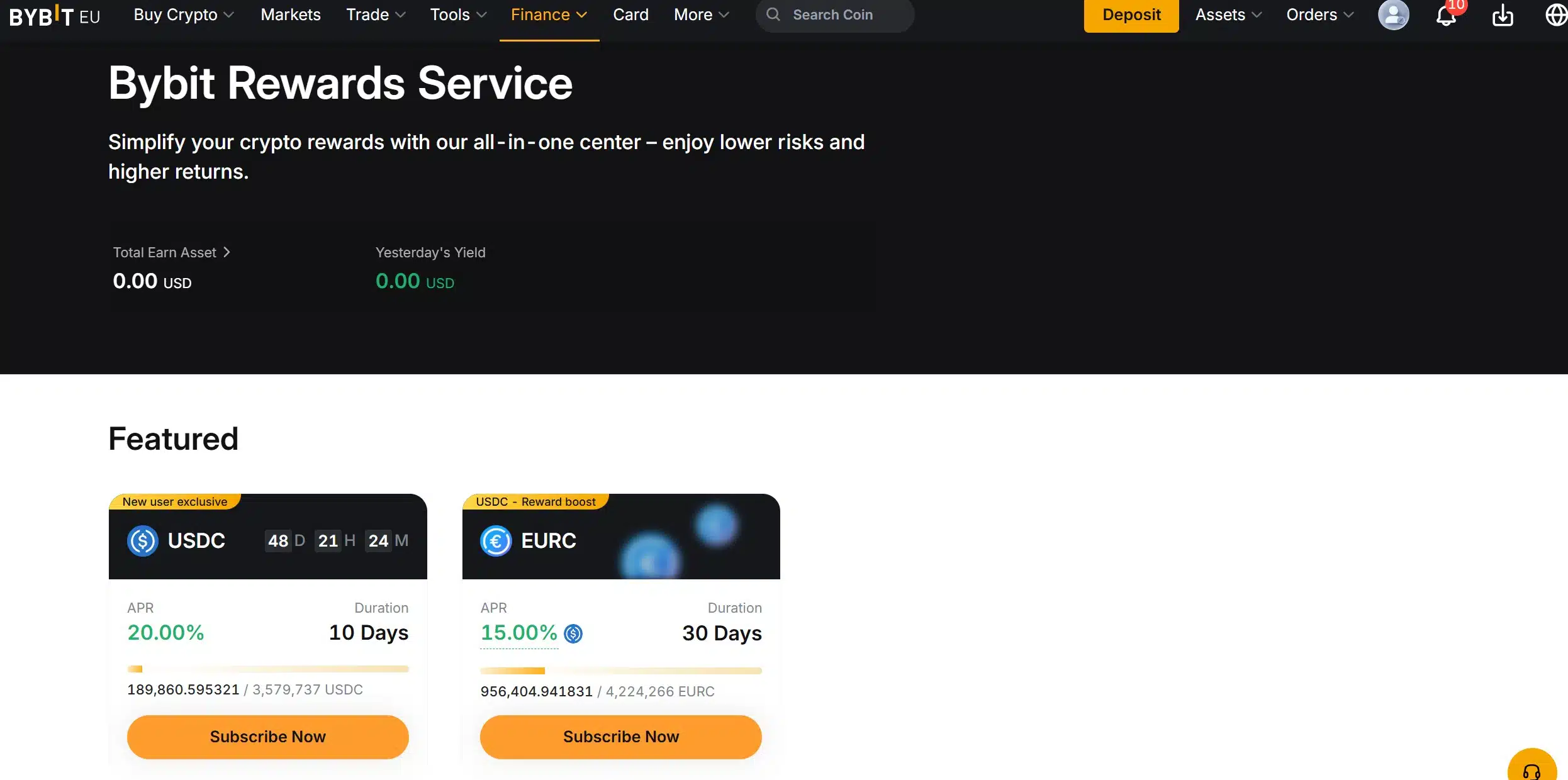 Incassare rendimenti Bybit Earn