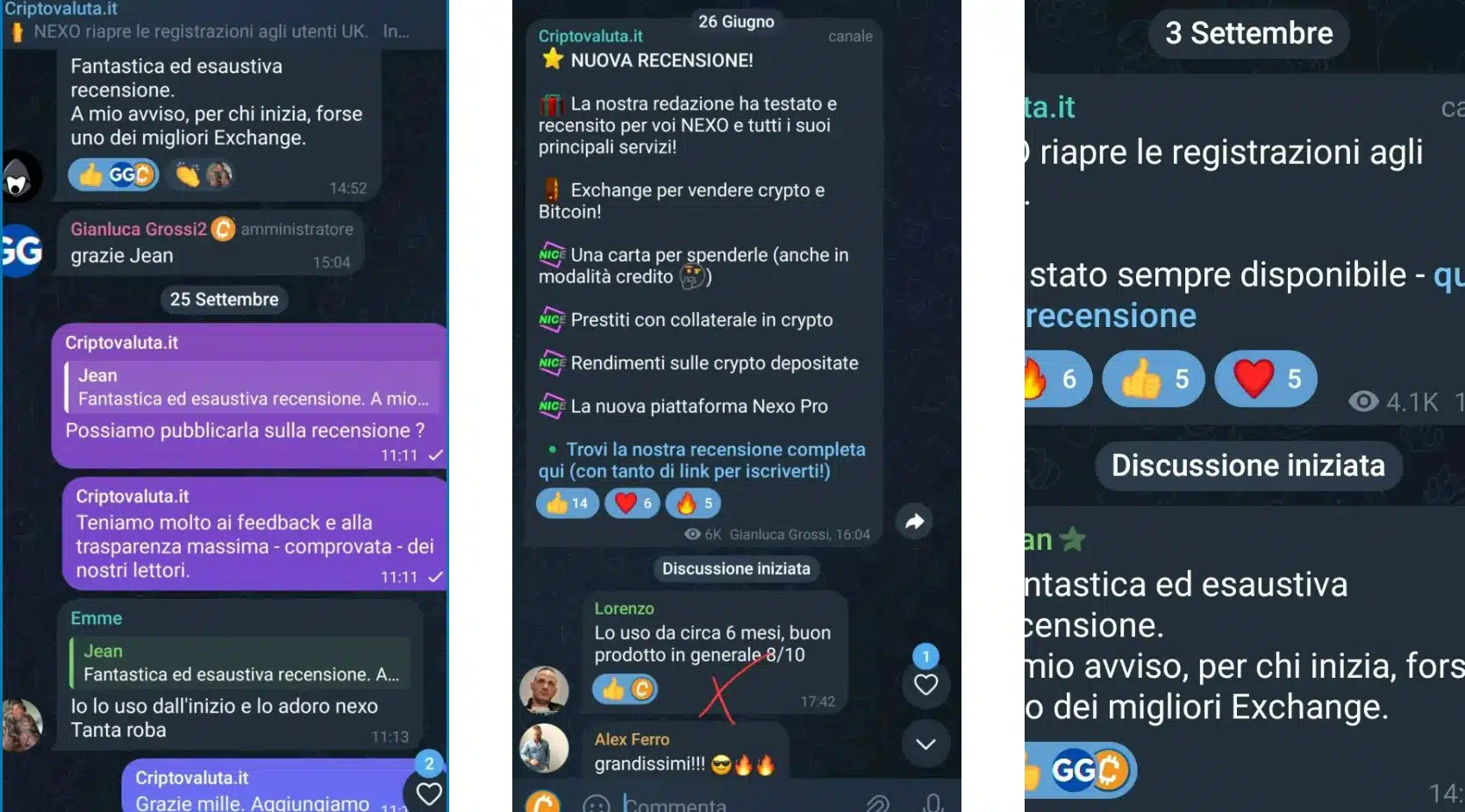 Opinioni Nexo della community