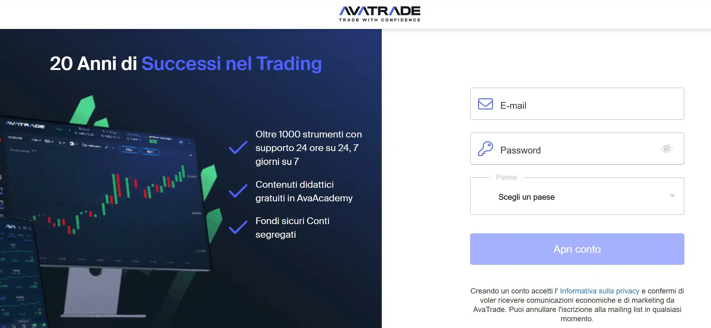 AvaProtect AvaTrade - registrazione AvaProtect AvaTrade - registrazione