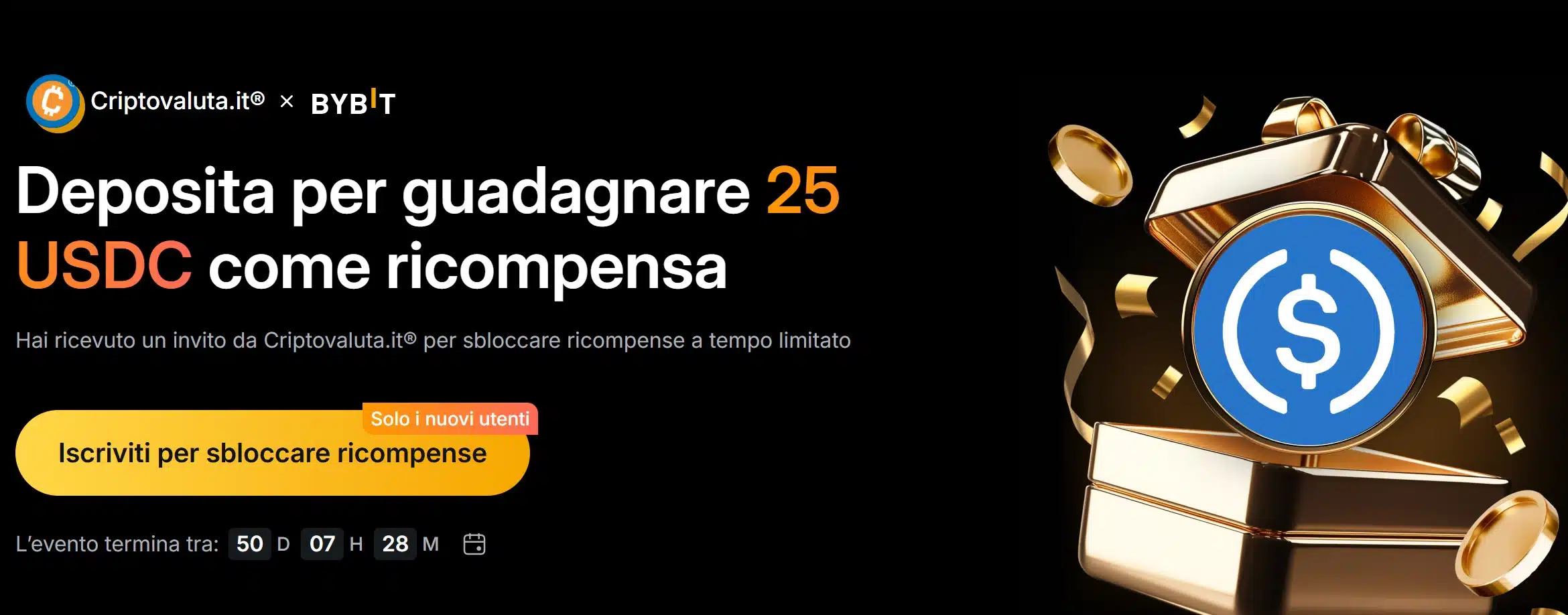 Bybit bonus di benvenuto 25 USDC