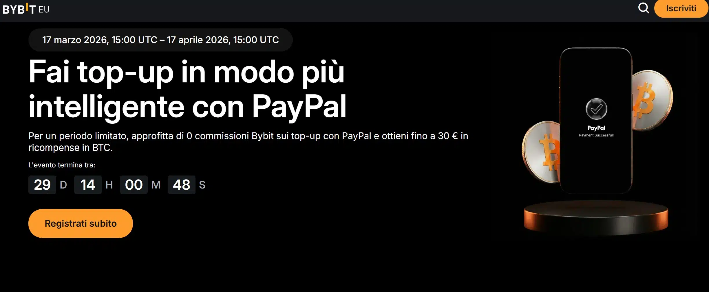Bybit PayPal Top-up promo