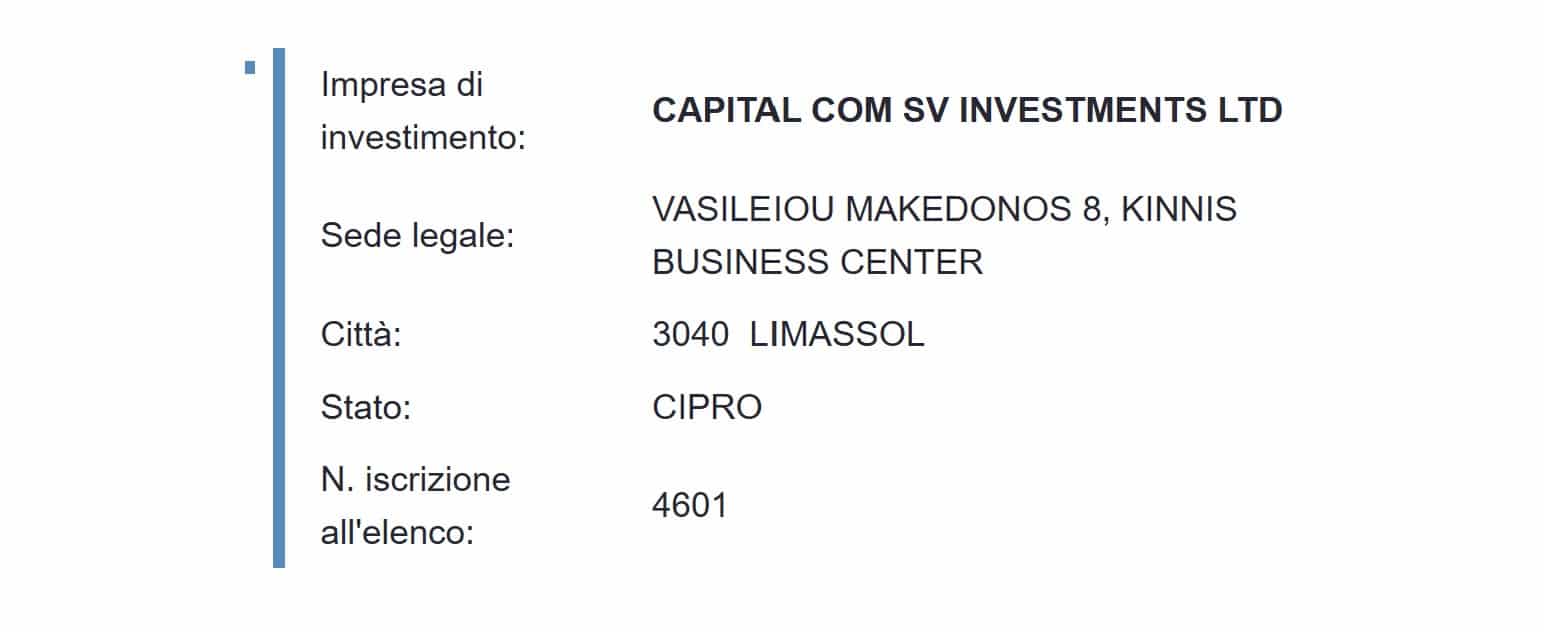 Capital.com CONSOB