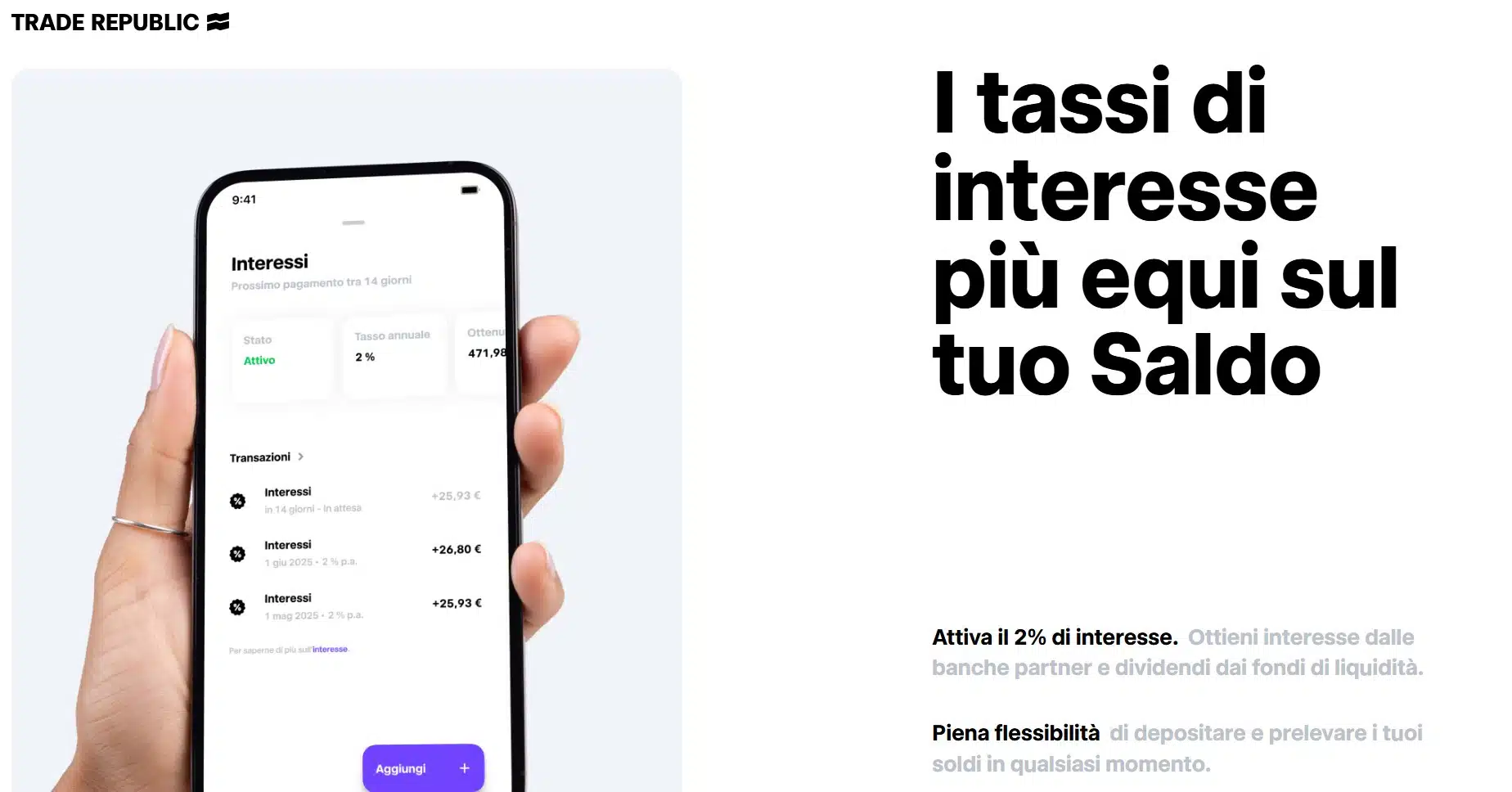 Trade Republic Conto deposito - interessi sulla liquidità