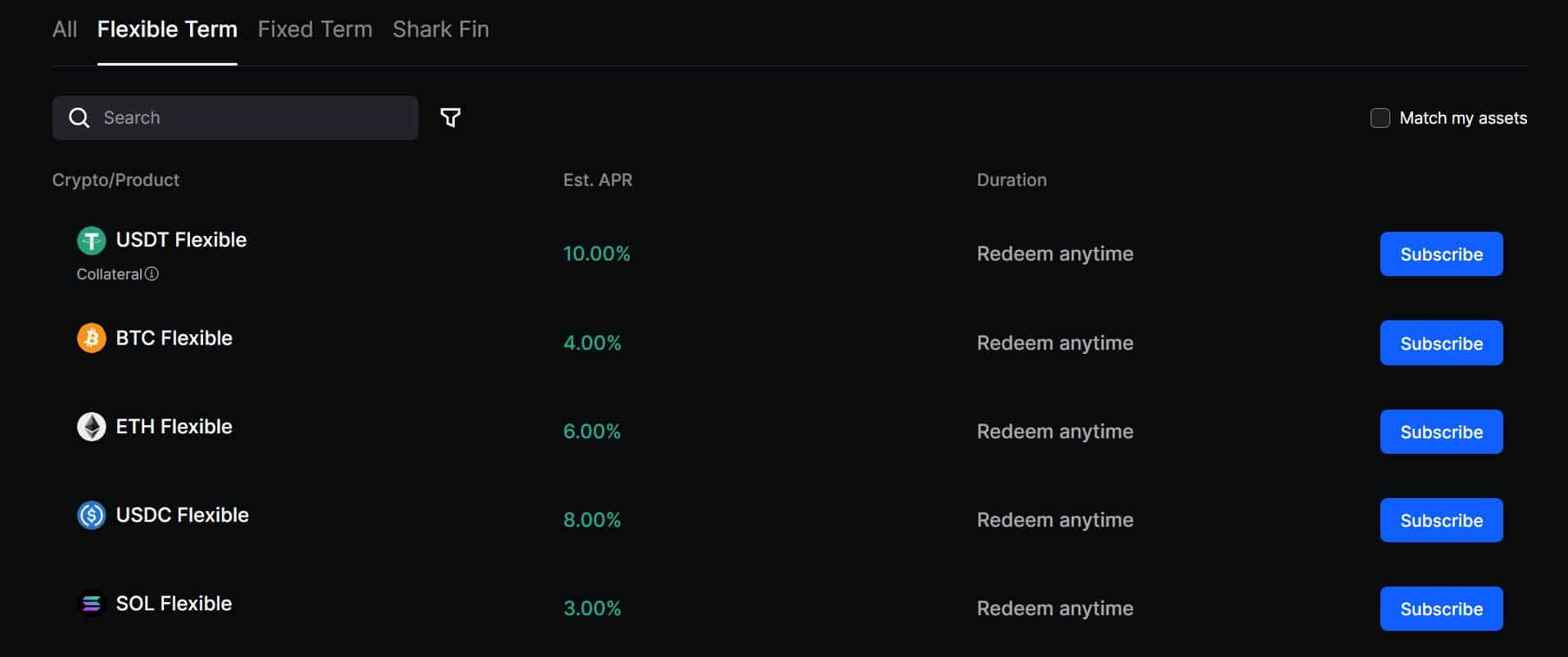 Earn flessibile - BingX