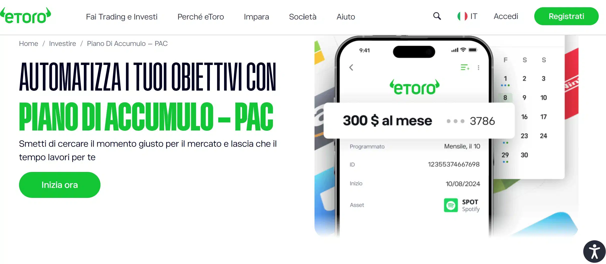 eToro PAC - piano accumulo capitali