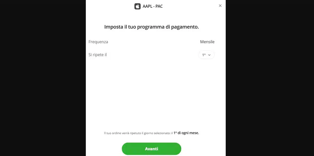 Impostare piano di accumulo eToro