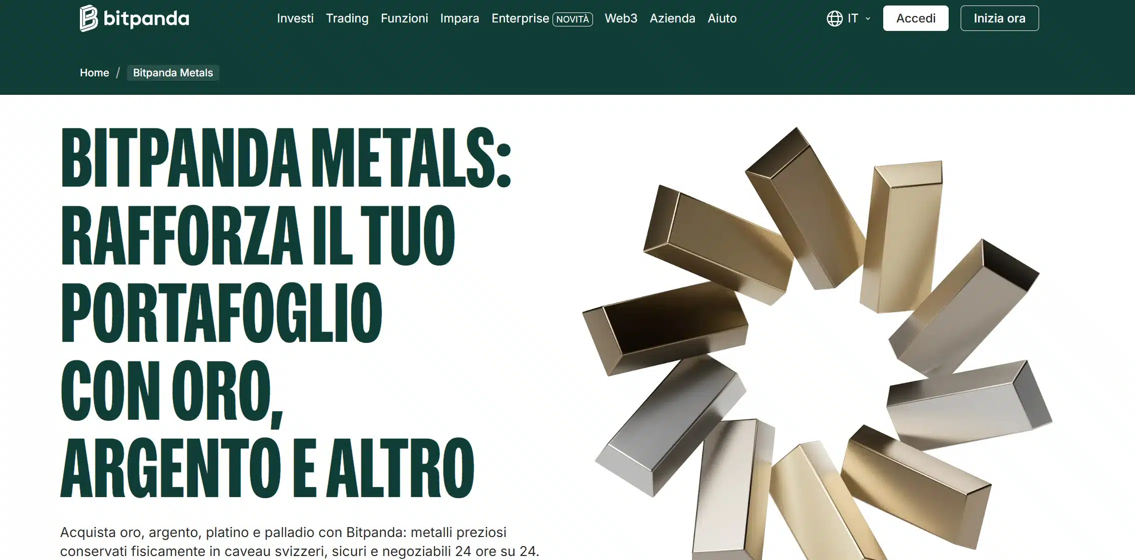 Investire in argento su Bitpanda