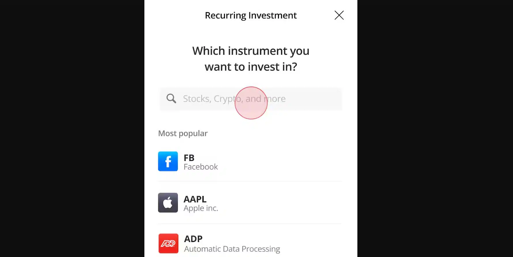 PAC eToro - scelta asset per il piano di accumulo
