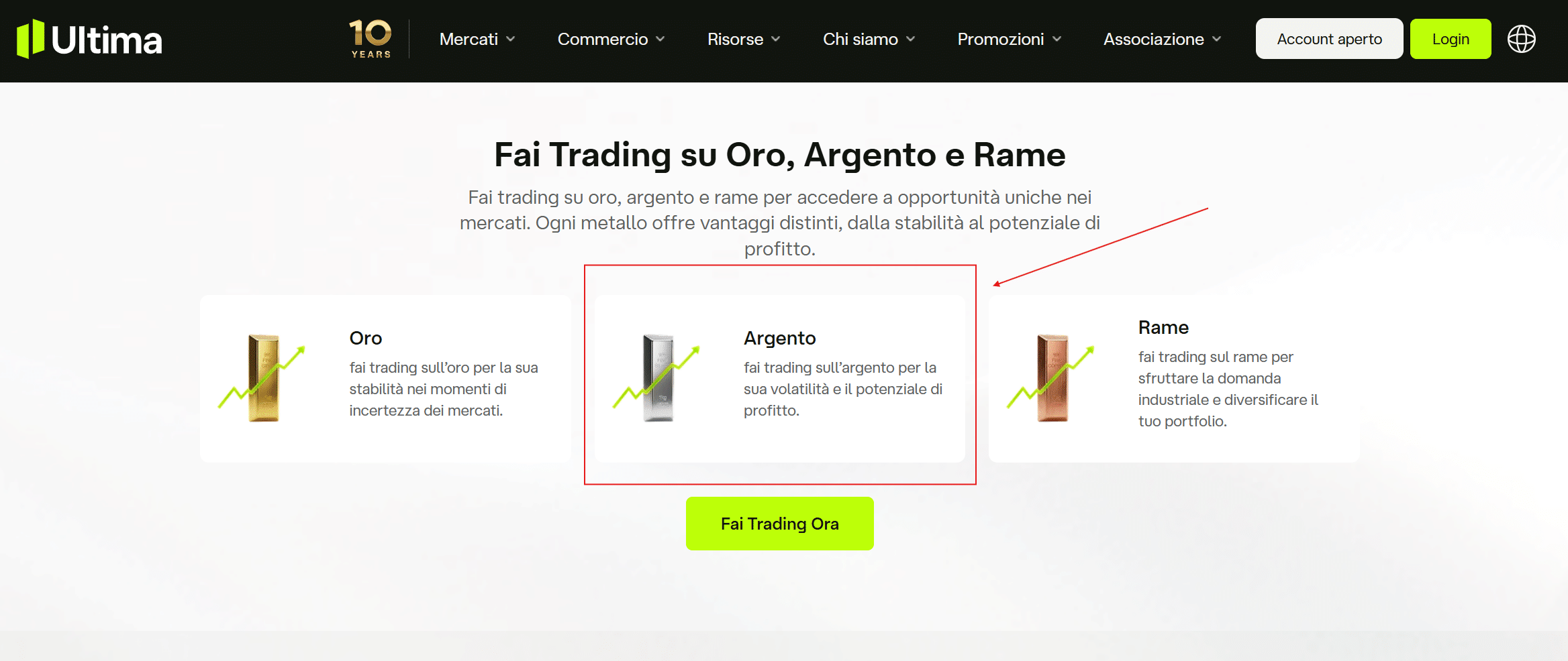 Piattaforme per investire in argento - Ultima Markets