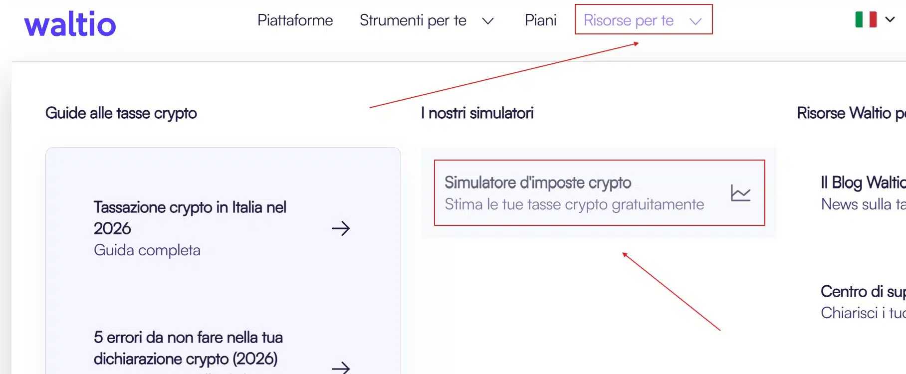 Simulatore d'imposte crypto - Waltio
