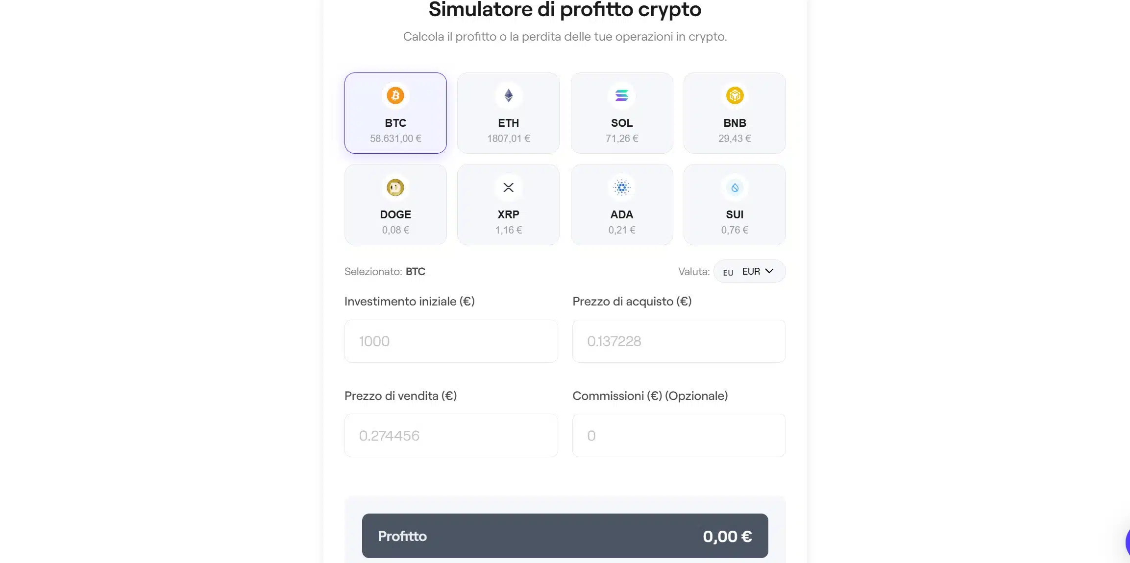 Simulatore d'imposte crypto - Waltio