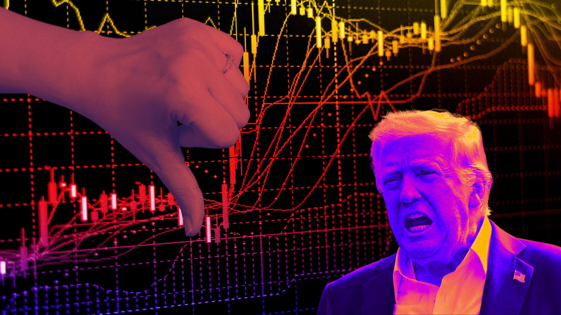 Tutto crolla intorno a Trump: crypto, azioni e fiducia in WLFI ai minimi storici