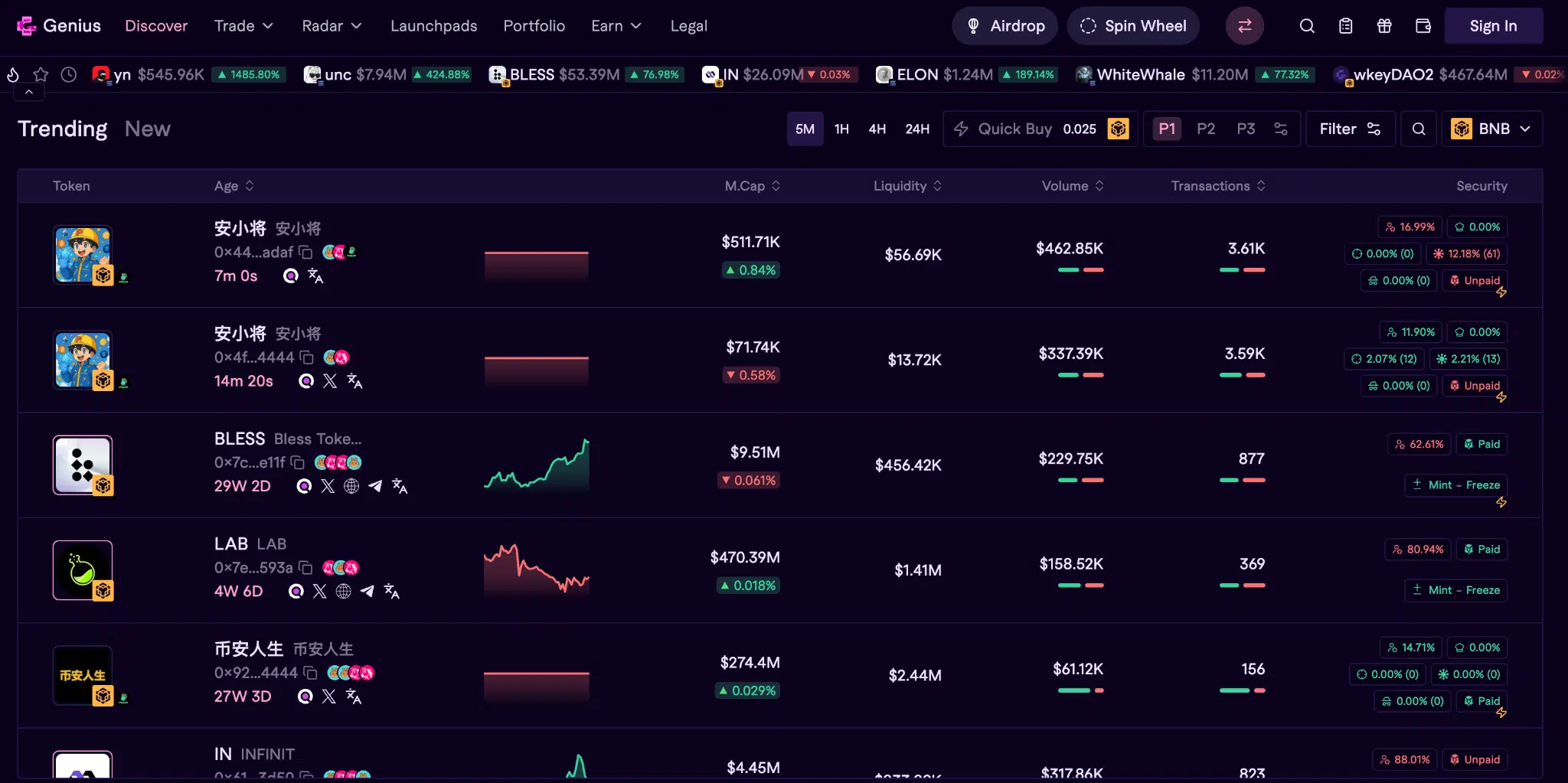 Genius trading crypto terminal