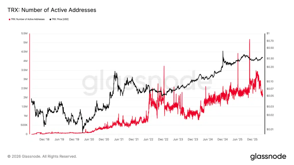 indirizzi attivi network Tron