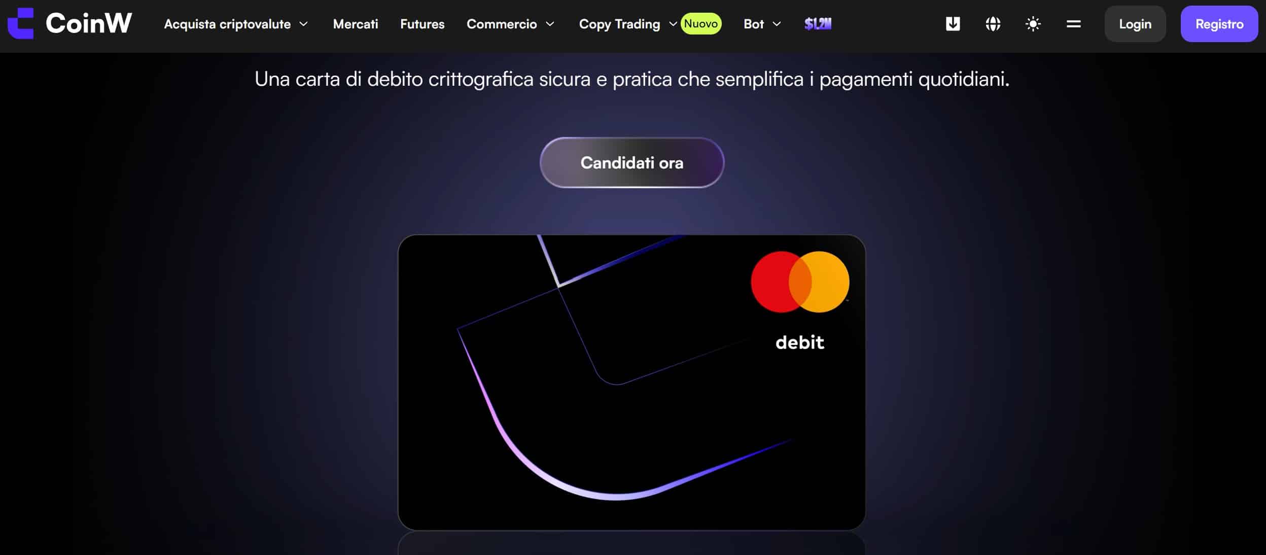 CoinW carta debito