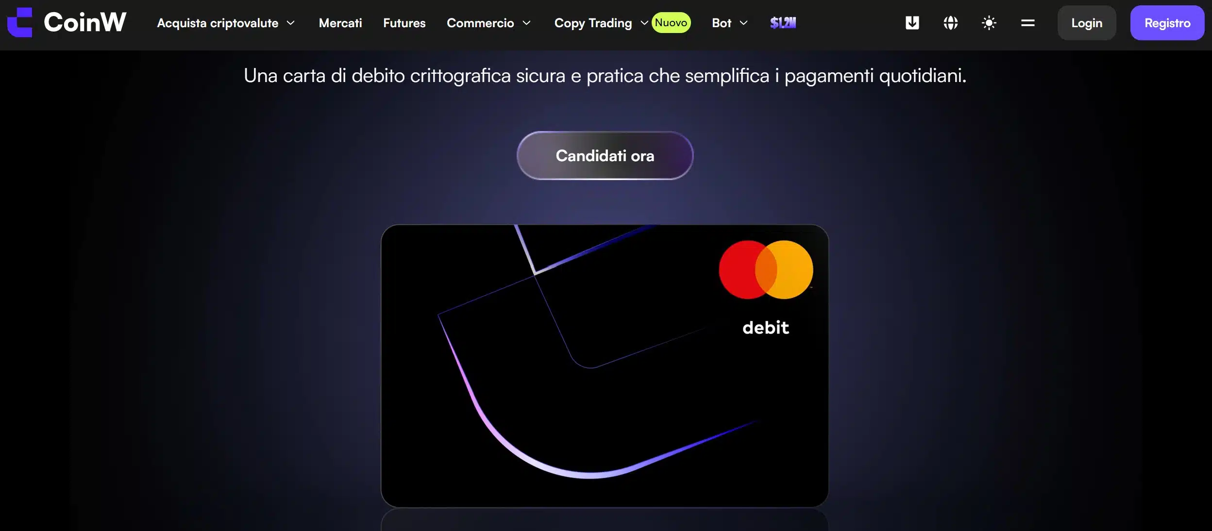 CoinW carta debito