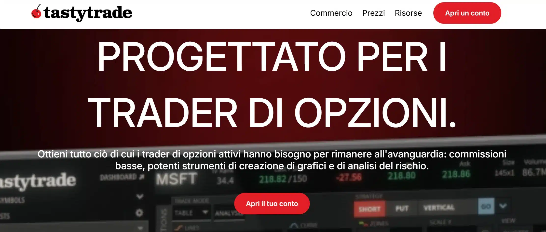 Tastytrade - broker per trading di opzioni