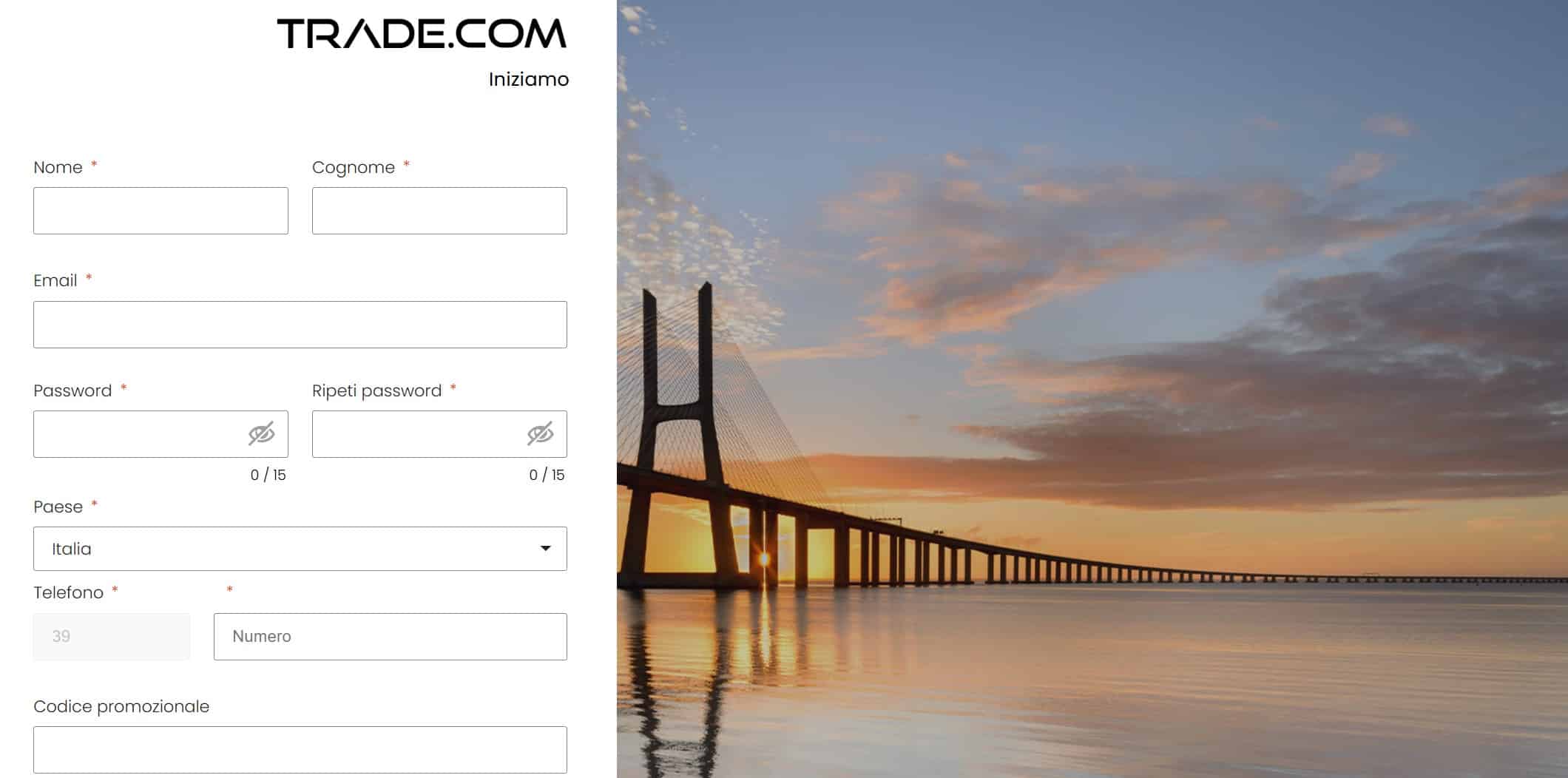 Trade.com - registrazione ed apertura conto