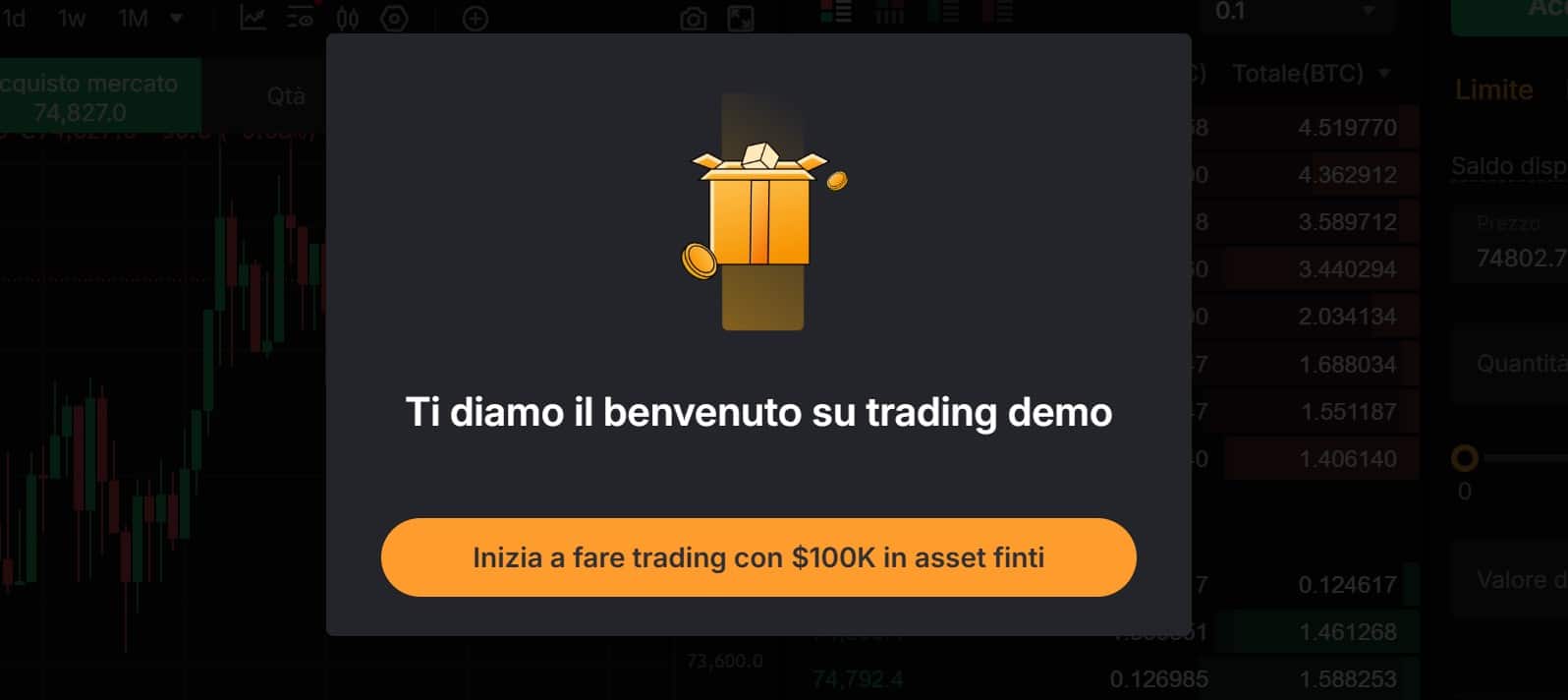 Trading Demo su Bybit - 100.000$ virtuali