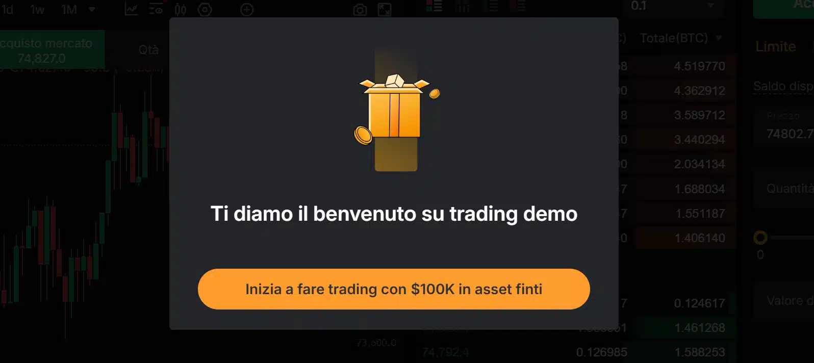 Trading Demo su Bybit - 100.000$ virtuali