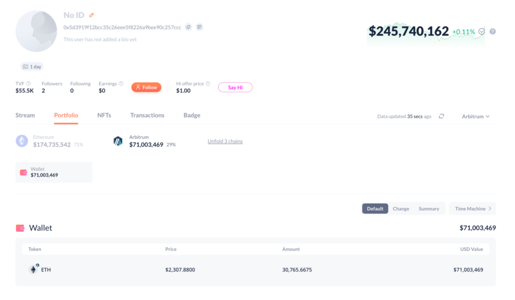 Portafoglio hacker KelpDAO fondi rete Arbitrum