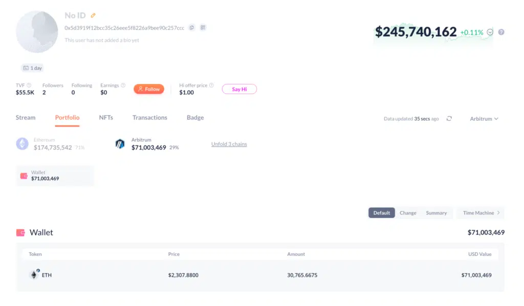 Portafoglio hacker KelpDAO fondi rete Arbitrum