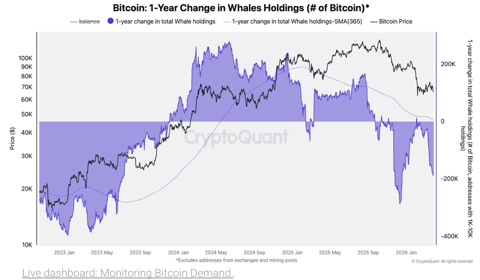 Whale Bitcoin variazione annuale bilancio