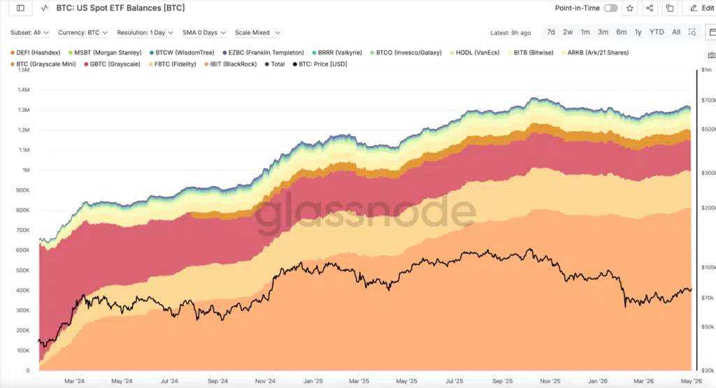 BTC - US Spot ETF Balances - Fonte: Glassnode
