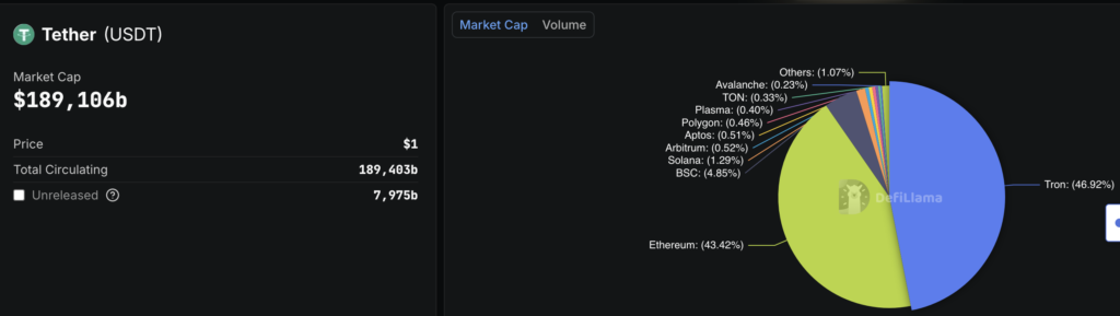 Distribuzione USDT su chain