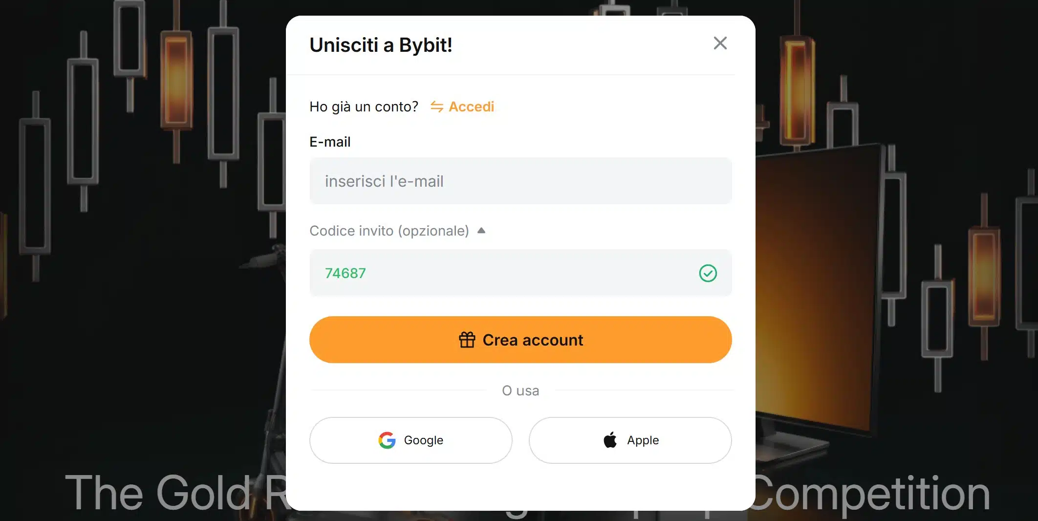 Bybit The Gold Rush - registrazione