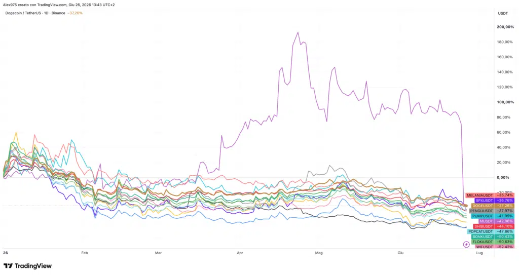 Andamento Memecoin YTD