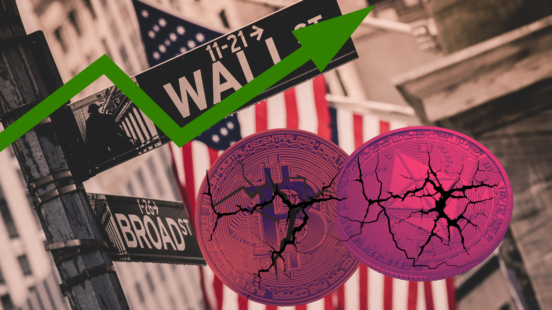 Dow Jones ai massimi storici mentre Bitcoin ed Ethereum affondano: ecco cosa sta succedendo