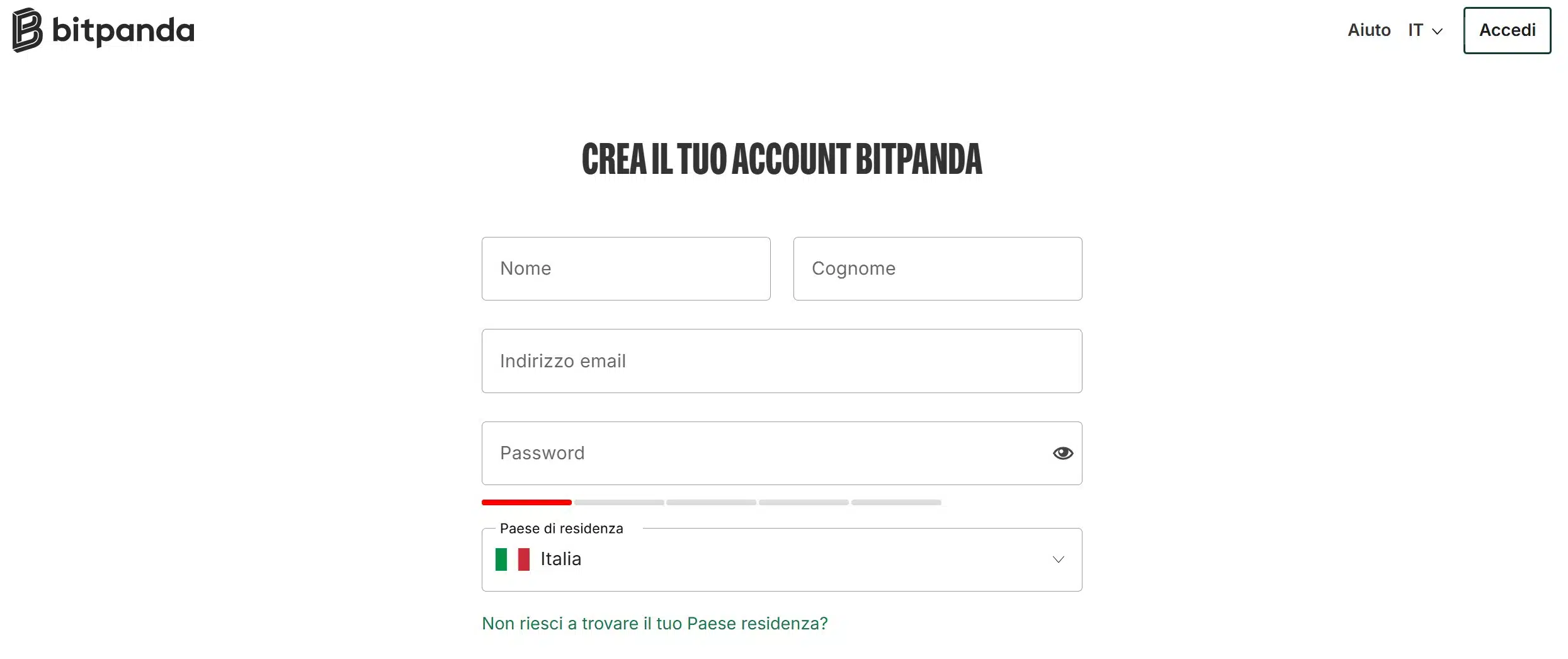 Bitpanda Promo - registrazione