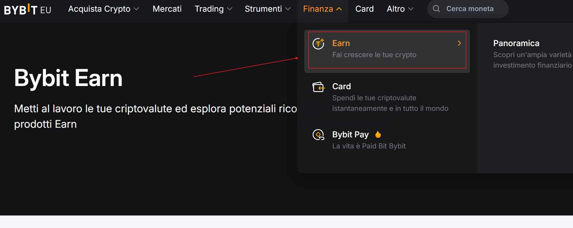Bybit Flexible Earn - accesso al servizio