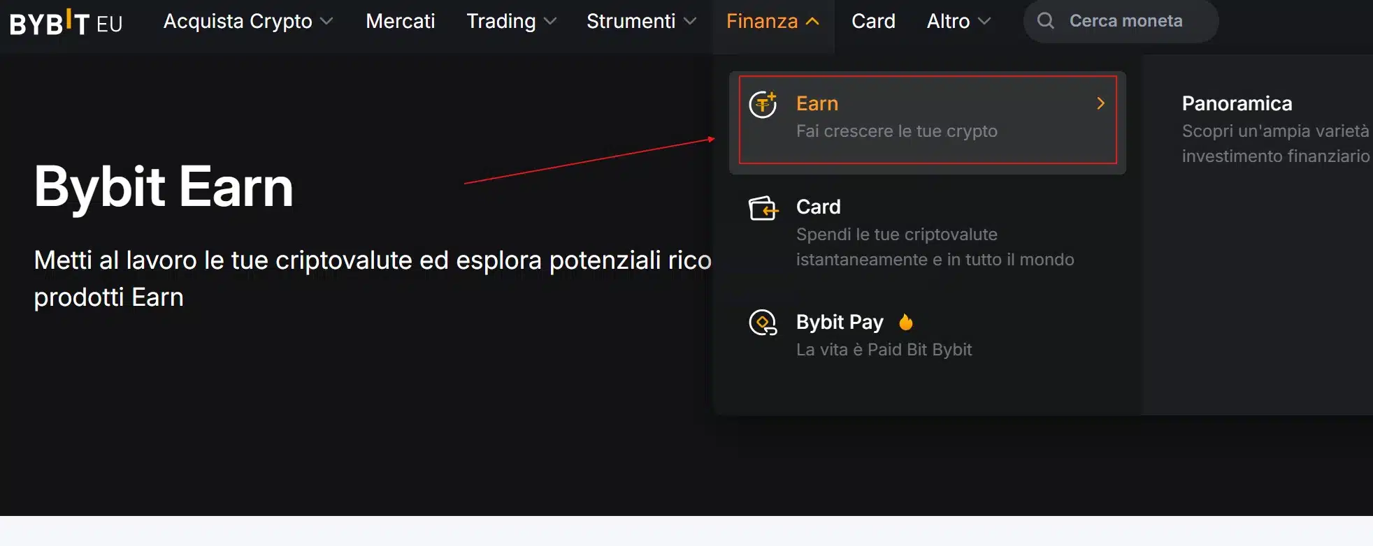 Bybit Flexible Earn - accesso al servizio