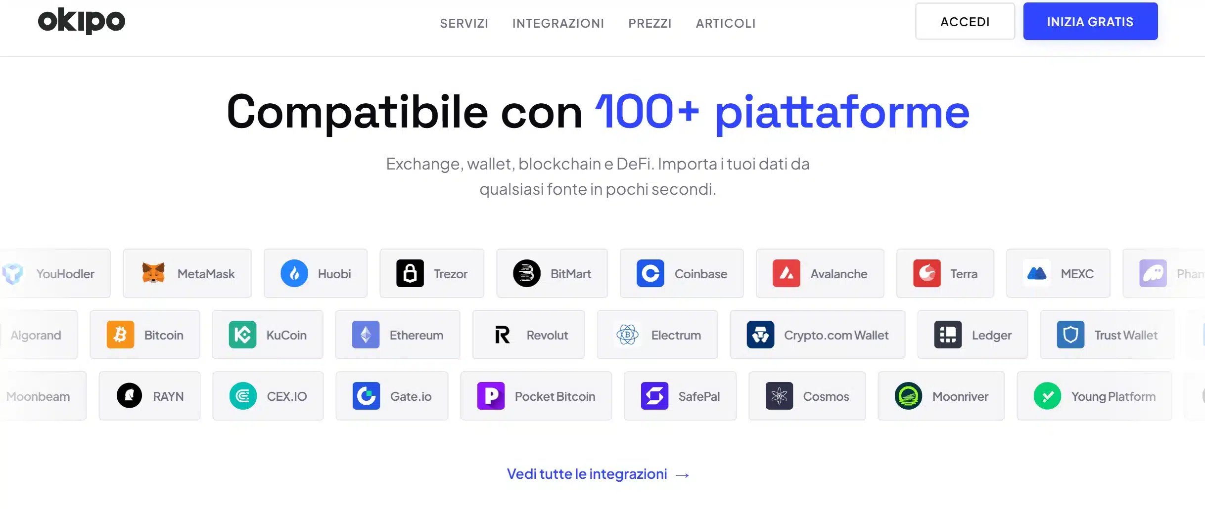Okipo - compatibilità piattaforme