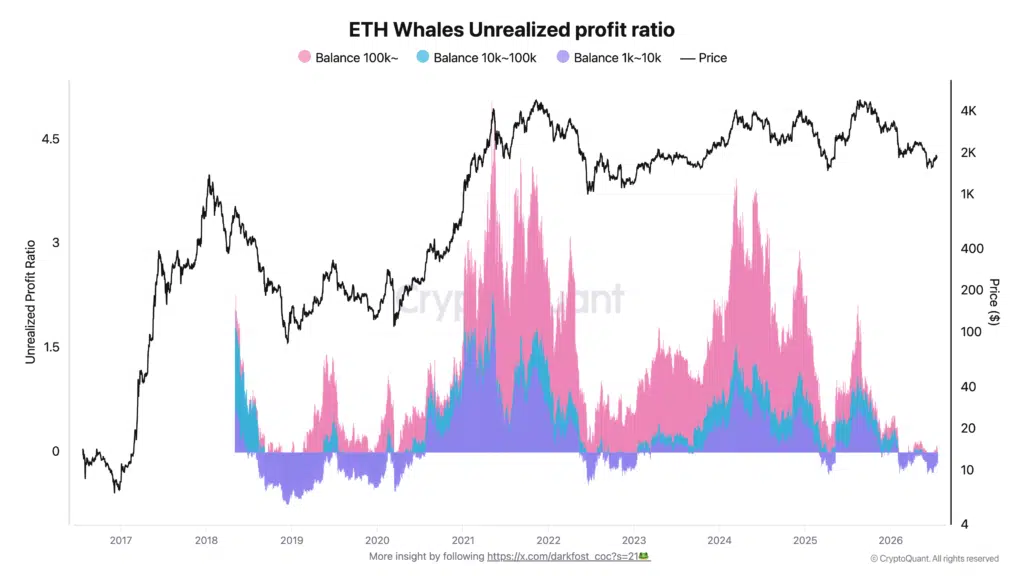 Balene Ethereum profitti e perdite