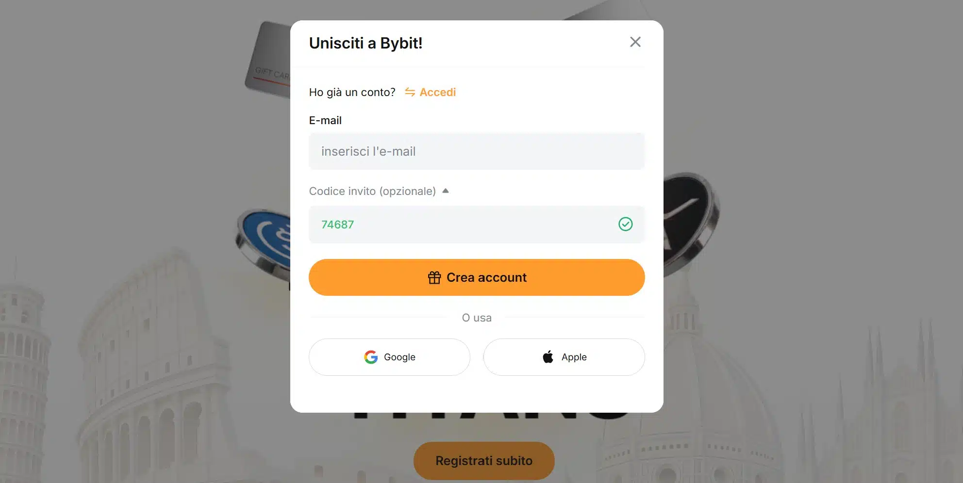 Bybit Trading Titans - registrazione alla campagna