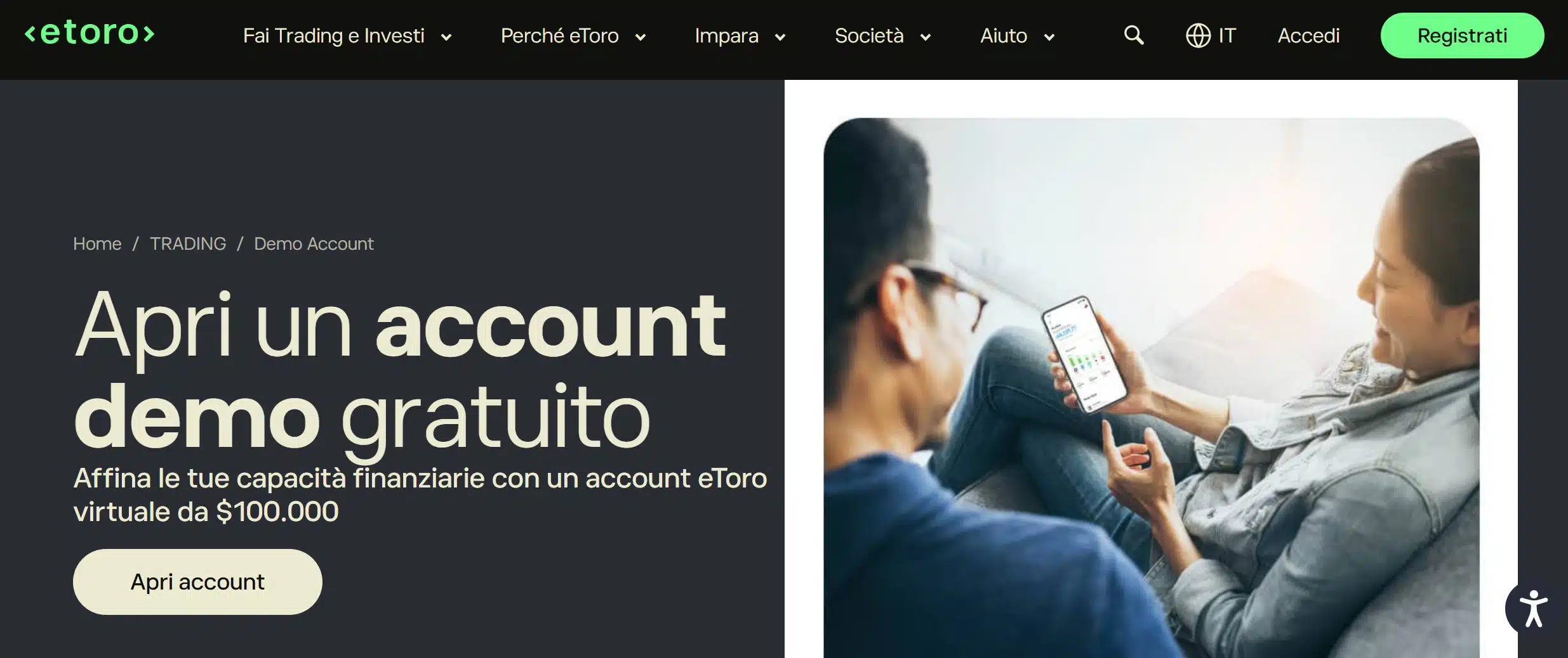 eToro - migliori demo trading