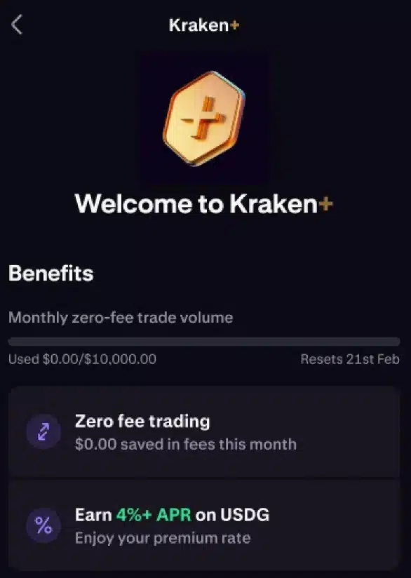Kraken+ attivo