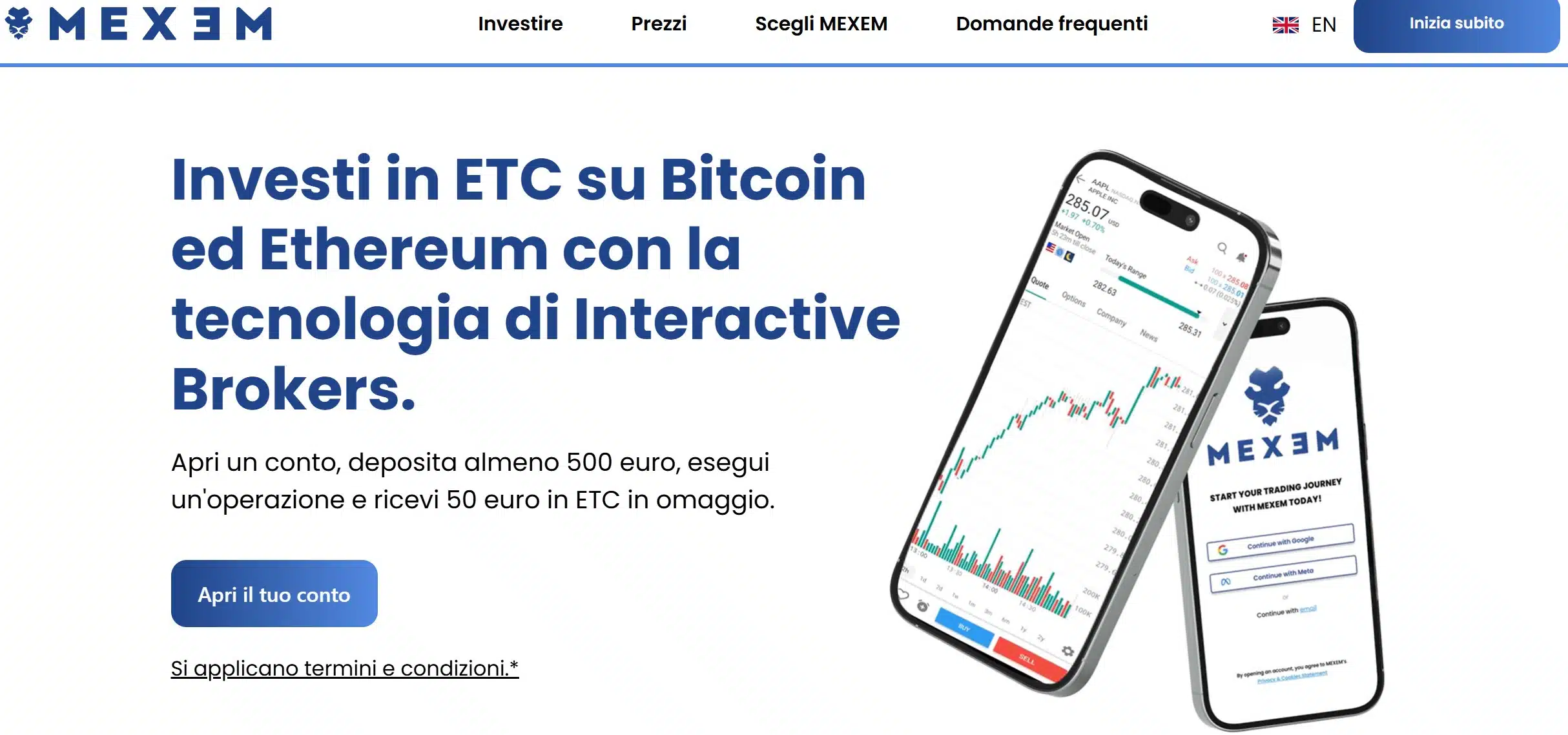 MEXEM promo 50 euro - registrazione